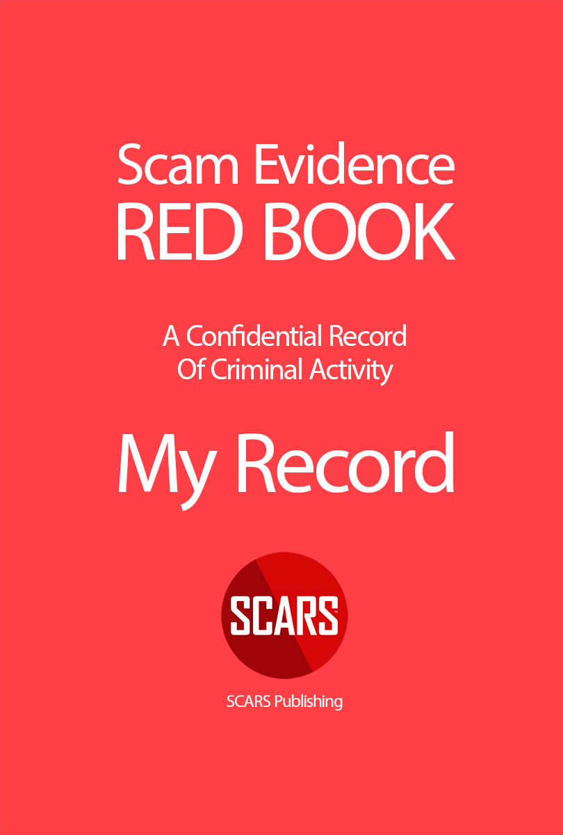 SCARS RED BOOK - Your Personal Scam Evidence & Crime Record available at shop.AgainstScams.org